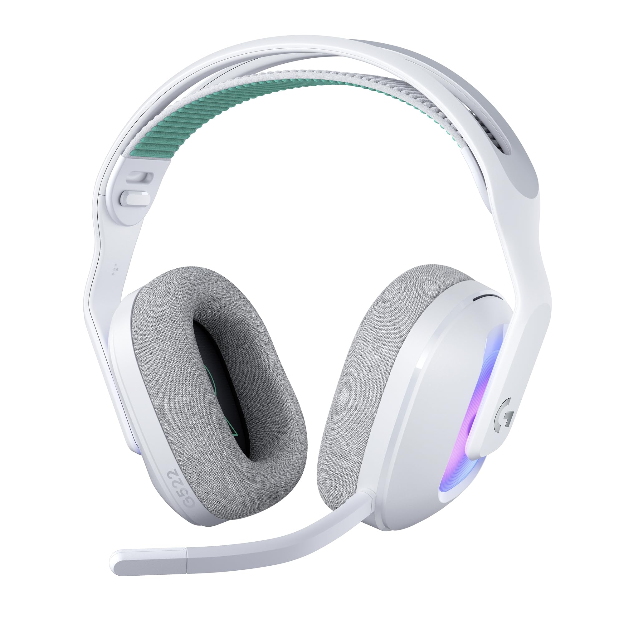 Logitech G G522 LIGHTSPEED cuffia con microfono gaming wireless,LIGHTSYNC RGB, microfono e audio sincronizzato avanzato, connettività tripla con LIGHTSPEED, Bluetooth, da USB-A a USB-C per PC, Bianco