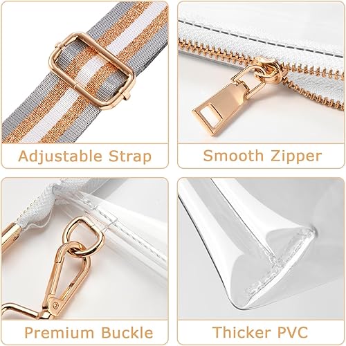 Miniatura 9 de Bolso transparente para mujer, aprobado para estadios, bolsa cruzada transparente, pequeña bolsa transparente para estadios para conciertos y