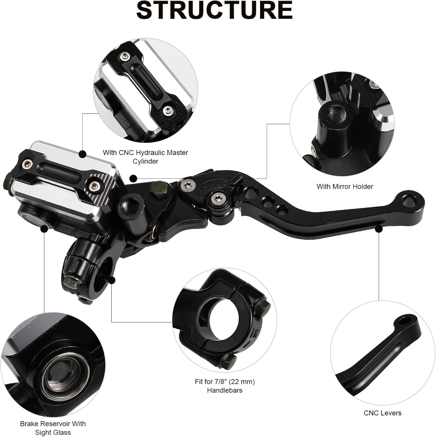 1set Motorcycle Brake Clutch Lever Design for Dirt Atvs and Motorized Comfortable Grip for Enhanced Riding