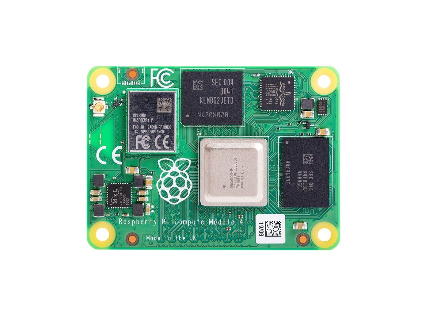 Raspberry Pi Compute Module 4 con scheda I/O Module 4 per Raspberry Pi, (CM4 1 GB, Lite, non wireless)