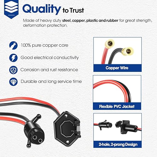 Miniatura 4 de Juego de enchufe y receptáculo de motor de arrastre para barco marino, 14365-6 macho y conector de motor de arrastre 14366-6 hembra, enchufe de
