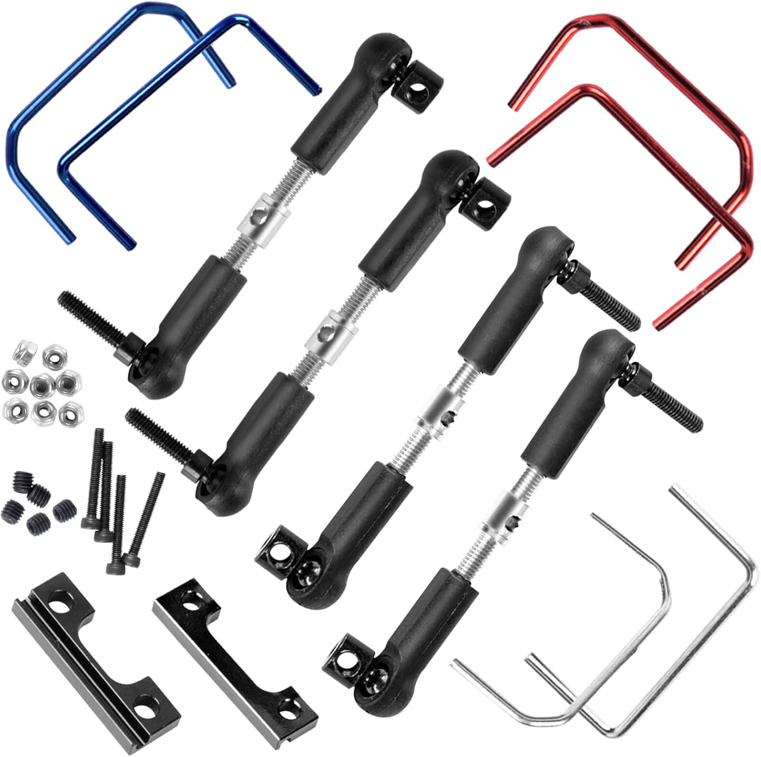 RC Aluminum Front and Rear Sway Bar Kit Upgrades Part for 1/16 E-Revo/Mini Slash RC Car,Alloy Front and Rear Sway Bar Kit Anti-Roll Bar Wide Sway Bar Hops Up