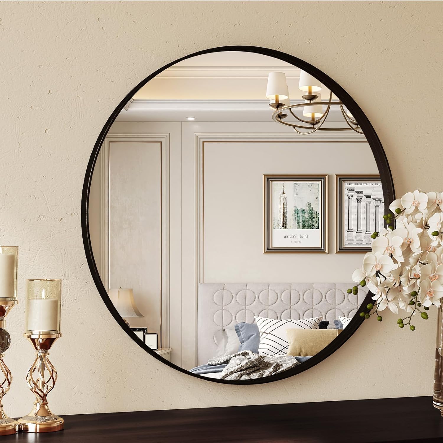 Saniclass Curve Passpiegel - 162x76cm - met frame - mat zwart - SAVOY