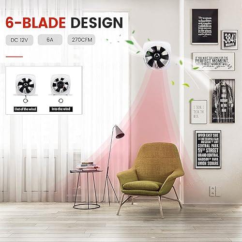 Miniatura 3 de DC HOUSE Ventiladores eléctricos de soplador de barco de aire de sentina marina en línea de 12V 130 CFM  270 CFM