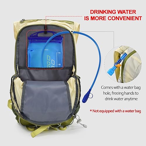 Miniatura 6 de Seektop Mochila de senderismo ultraligera y plegable de 20 litros, resistente al agua, plegable, para hombres y mujeres, compacta para senderismo,