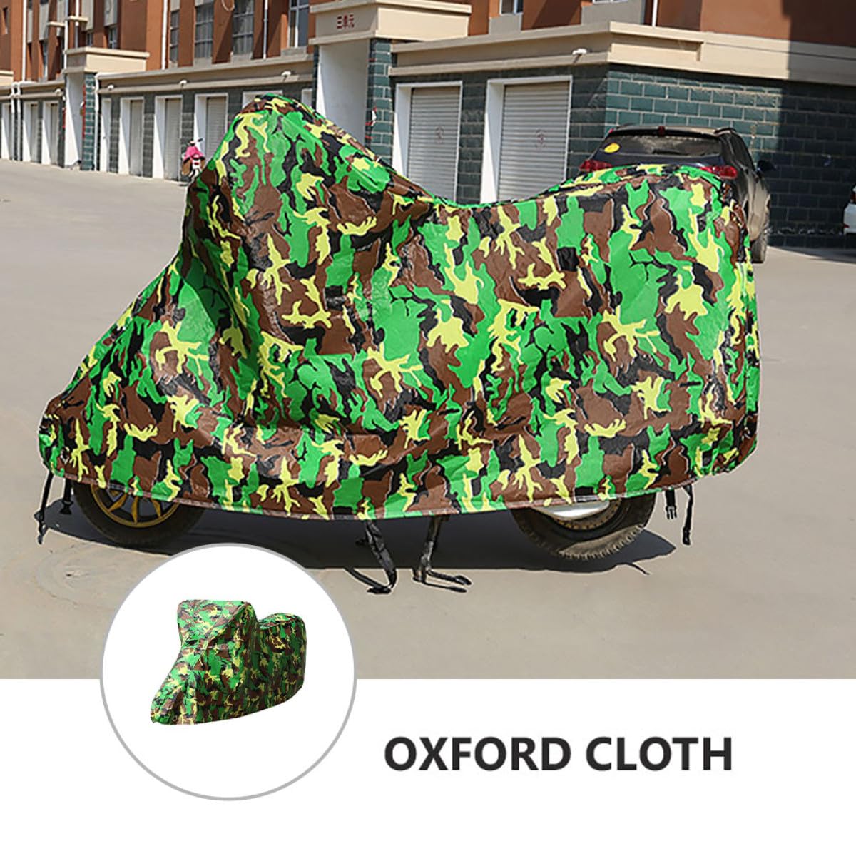 NUOBESTY Copertura per Motociclette e Biciclette Oxford Resistente Protezione Solare e Asciugatura Rapida per Riparo Esterno Xl Camouflage