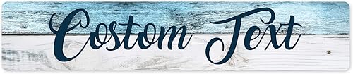 Miniatura 188 de Letrero Personalizado, Letrero de Calle Personalizado, 11 Colores de Fuente, 13 Estilos de Fuente, 4 Opciones de Agujeros, 22 Tamaños, 6x24 Madera