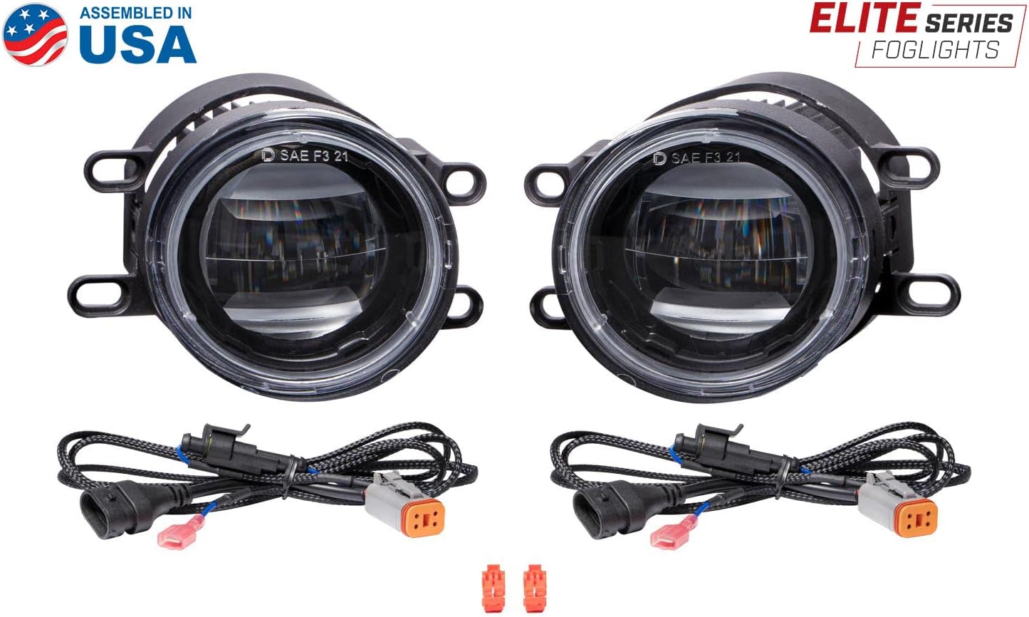Diode Dynamics Elite Series Type B Fog Lamps compatible with Lexus/Subaru/Toyota Tacoma, 4Runner, RAV4 (pair), Cool White (6000K)