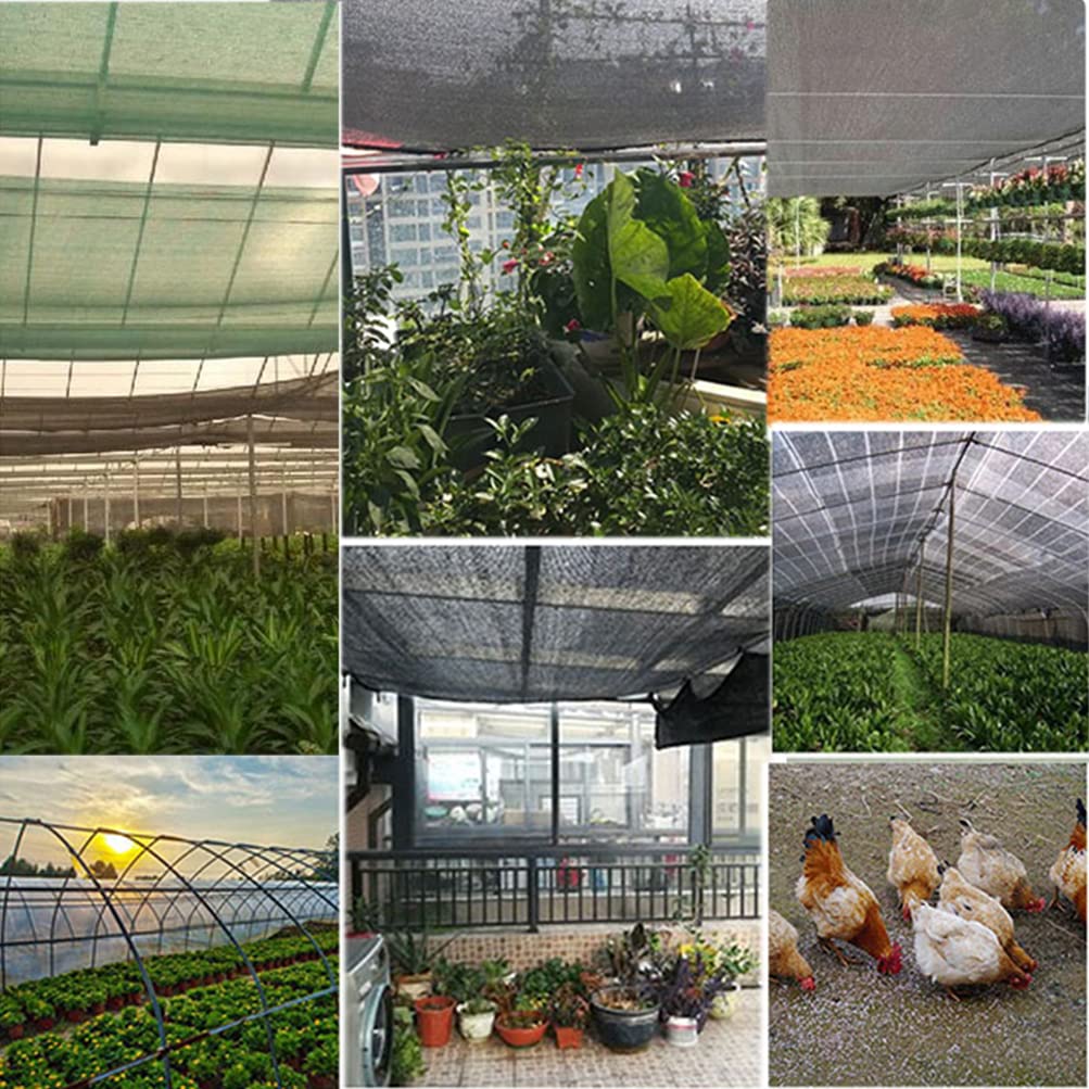 genérico Malla para Invernadero, 90% de protección Solar, Transpirable, con Ojales, 18 Puntos de fijación, Ideal para Plantas y Flores. Bordes doblemente Reforzados (5 x 10 m).