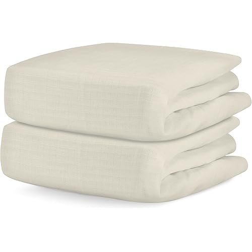 Newton Baby Organic Fitted Crib Sheets (2-Pack) - Ultra-Breathable and Ultra-Soft, 100% Organic Muslin Cotton, Oatmeal, Fits All Standard Cribs