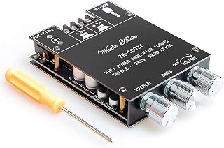 ZK-1002T 2.0 Channel Bluetooth Amplifier Board, 200W Stereo Audio AMP with Bluetooth and AUX Inputs,with Treble and Bass Control Power Vehicle Amplifier for DIY Speakers