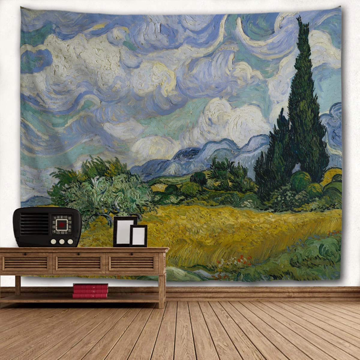 Tapestry Wheat Field Cypresses Tapestry Wall Hanging Home Decor for Living Room Bedroom Dorm Room 60 x 40 inches
