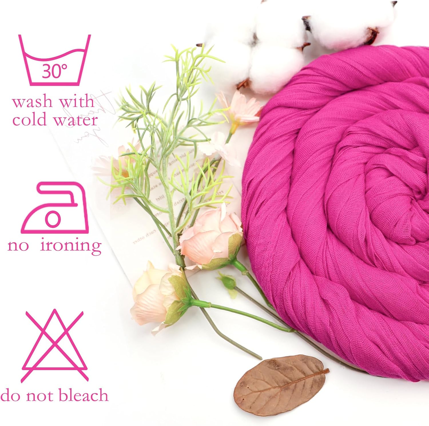 8 Pack Hot Pink Cheesecloth Table Runner 10ft Boho Gauze 120 Inch Cheese Cloth Table Runner Rustic Sheer for Spring Holiday Baby Shower Party Décor Home Wedding Decoration