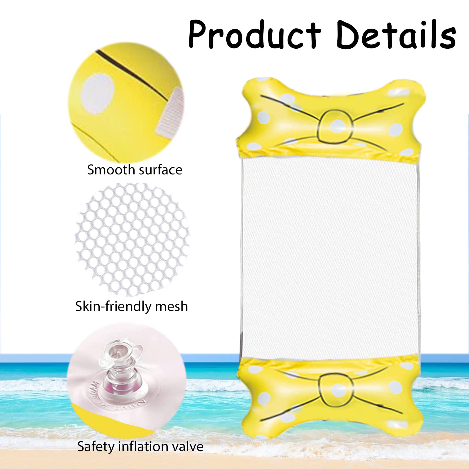Hamaca De Agua Inflable 4 En 1 – Cama Flotante De 140×70 Cm En PVC Y Nailon, Se Convierte En Tumbona Y Sillín, Ideal Para Piscina, Playa Y Lago