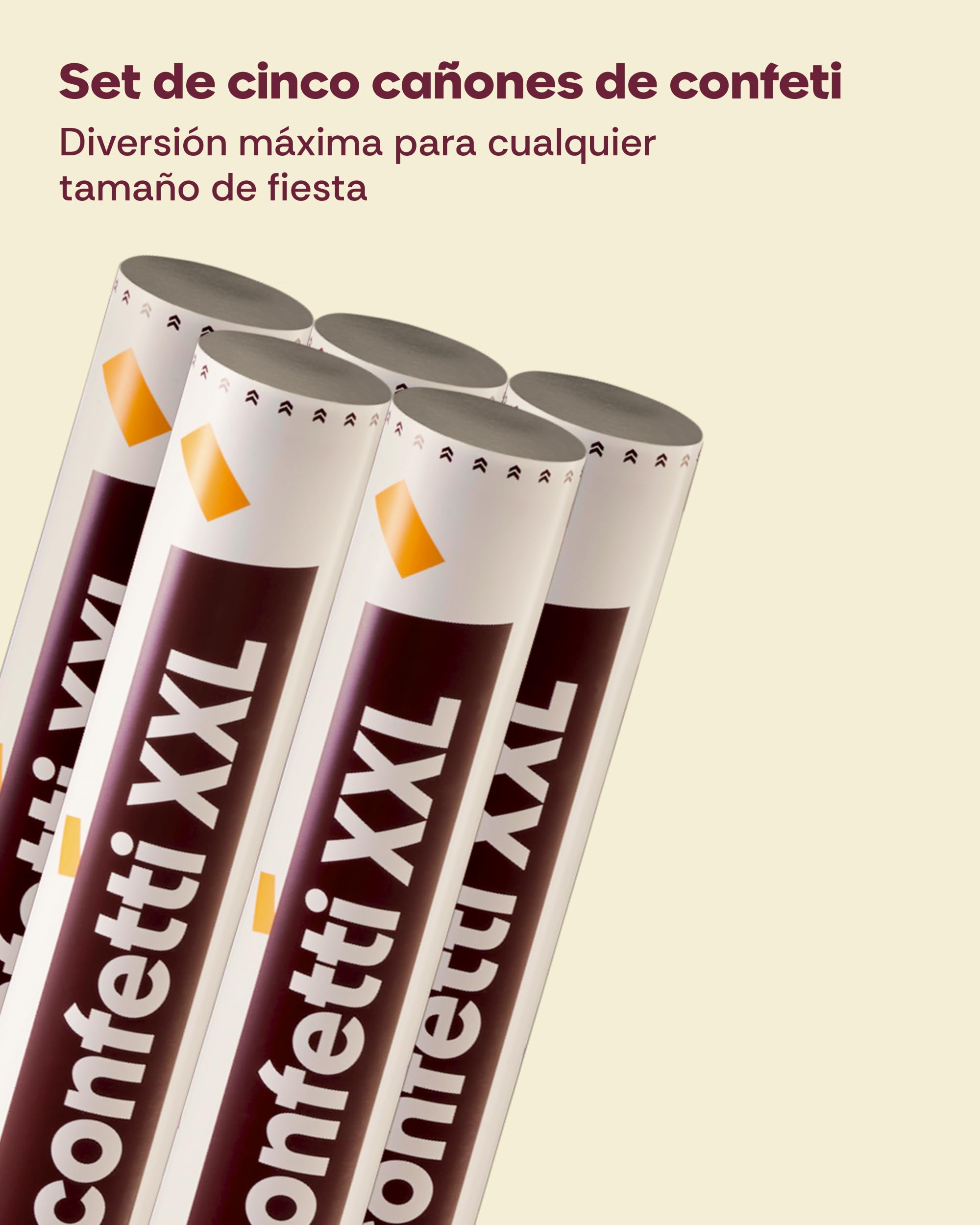 5 Cañones de Confeti Boda 80 cm Colores – Confeti Carnaval XXL