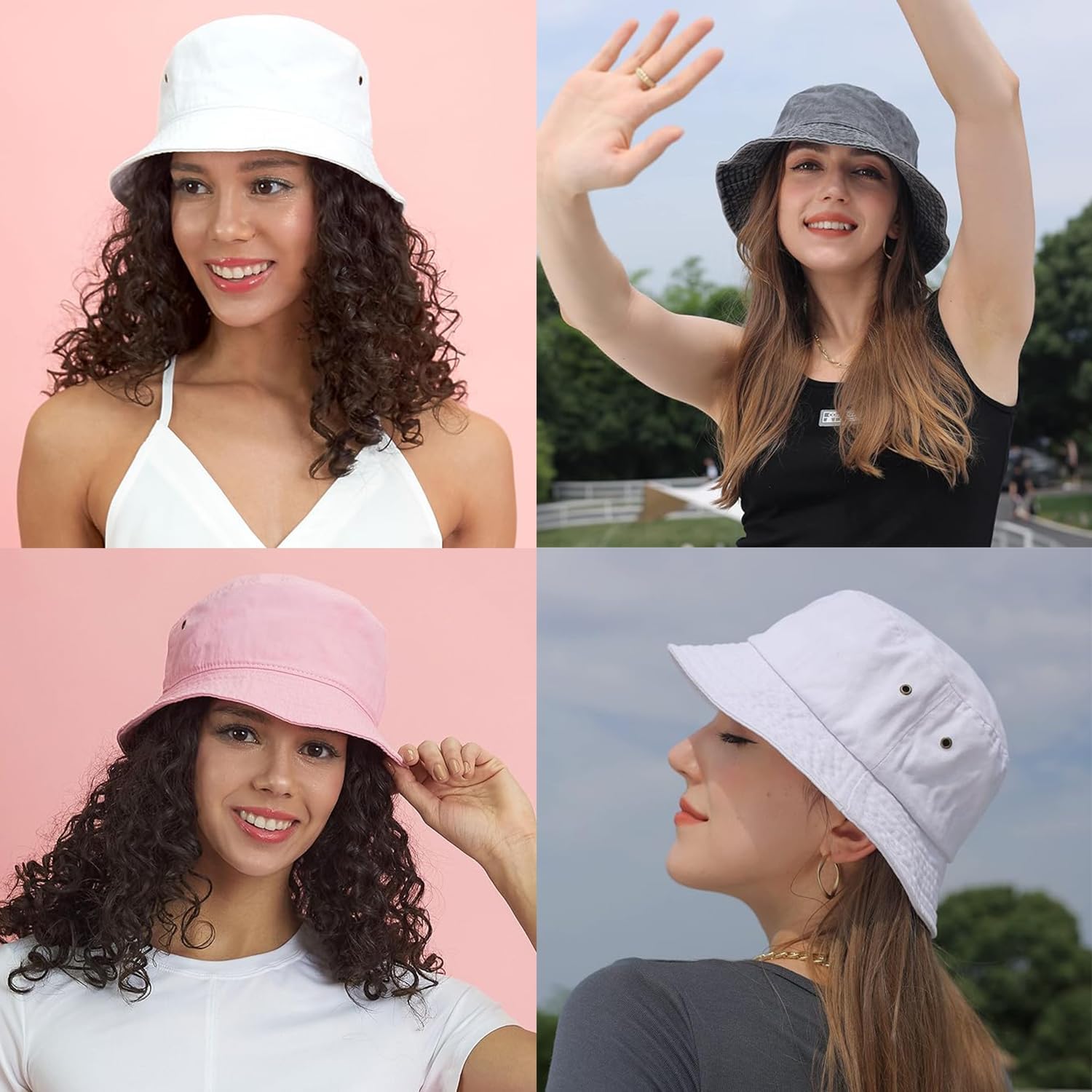 2 Pieces Bucket Hat Sun Packable Travel Beach Fishing Hat for Men Women - Image 6