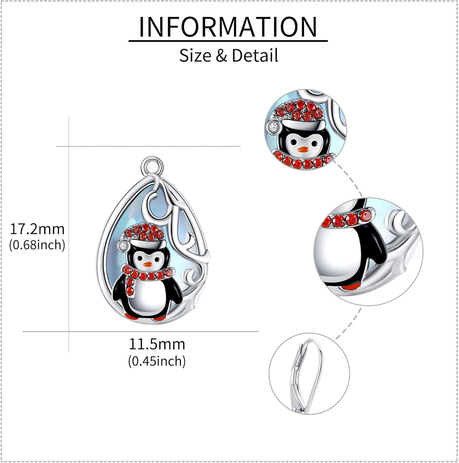 Christmas Earrings 925 Sterling Silver Drop Dangle Earrings for Women Xmas Leverback Earrings Jewelry Gift - Image 5