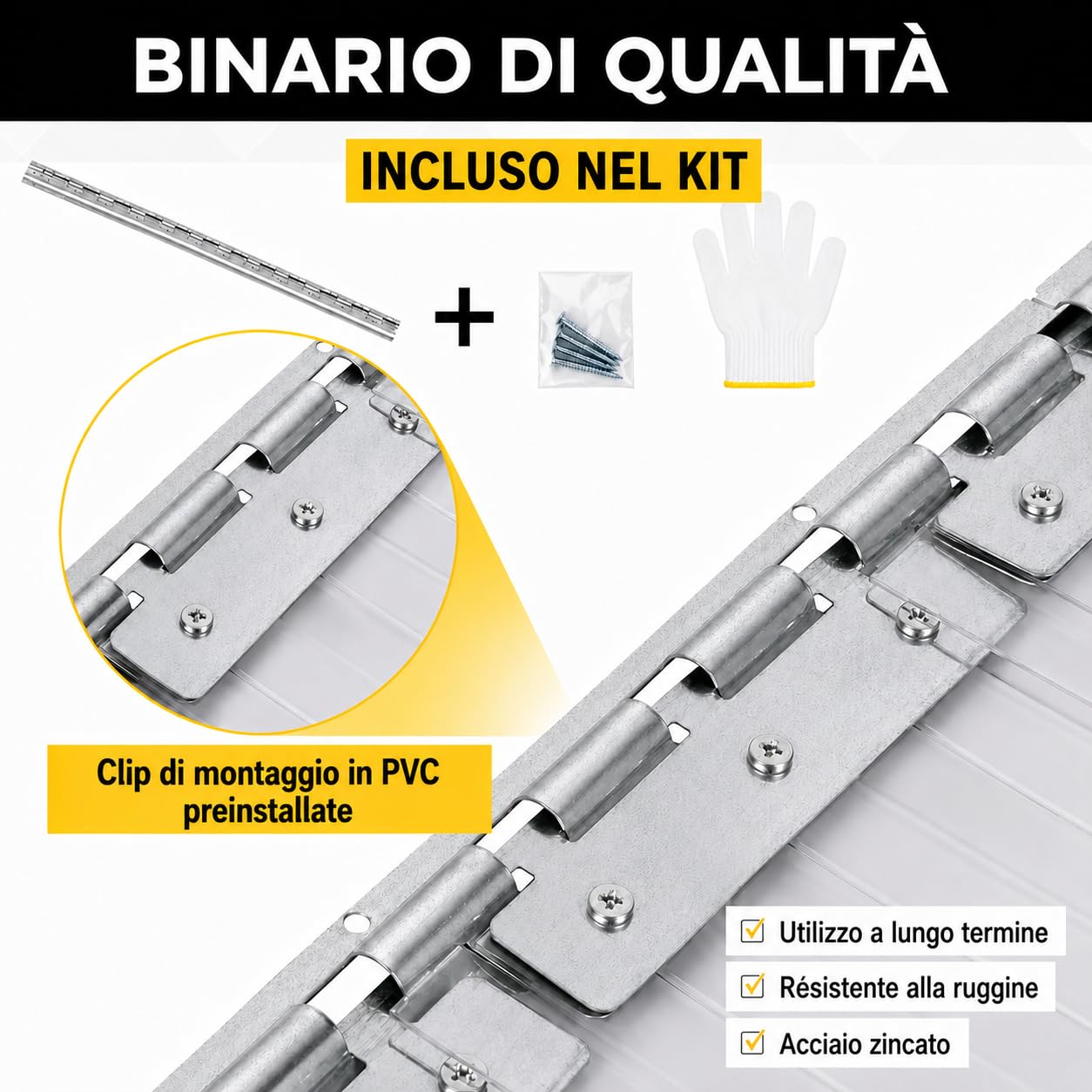 Tenda a Strisce in PVC Trasparente 152x244 cm Tenda Industriale Impermeabile e Resistente per Celle Frigorifere, Magazzini, Garage e Porte Commerciali Facile da Installare