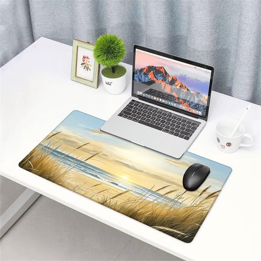 Alfombrilla de Mouse para Juegos, Giallo, XXL, Antideslizante, Impermeable, Diseño de Tramonto, Extendido, Grande, 1200x600x3mm, para PC, Laptop, Ufficio, Famiglia d-598