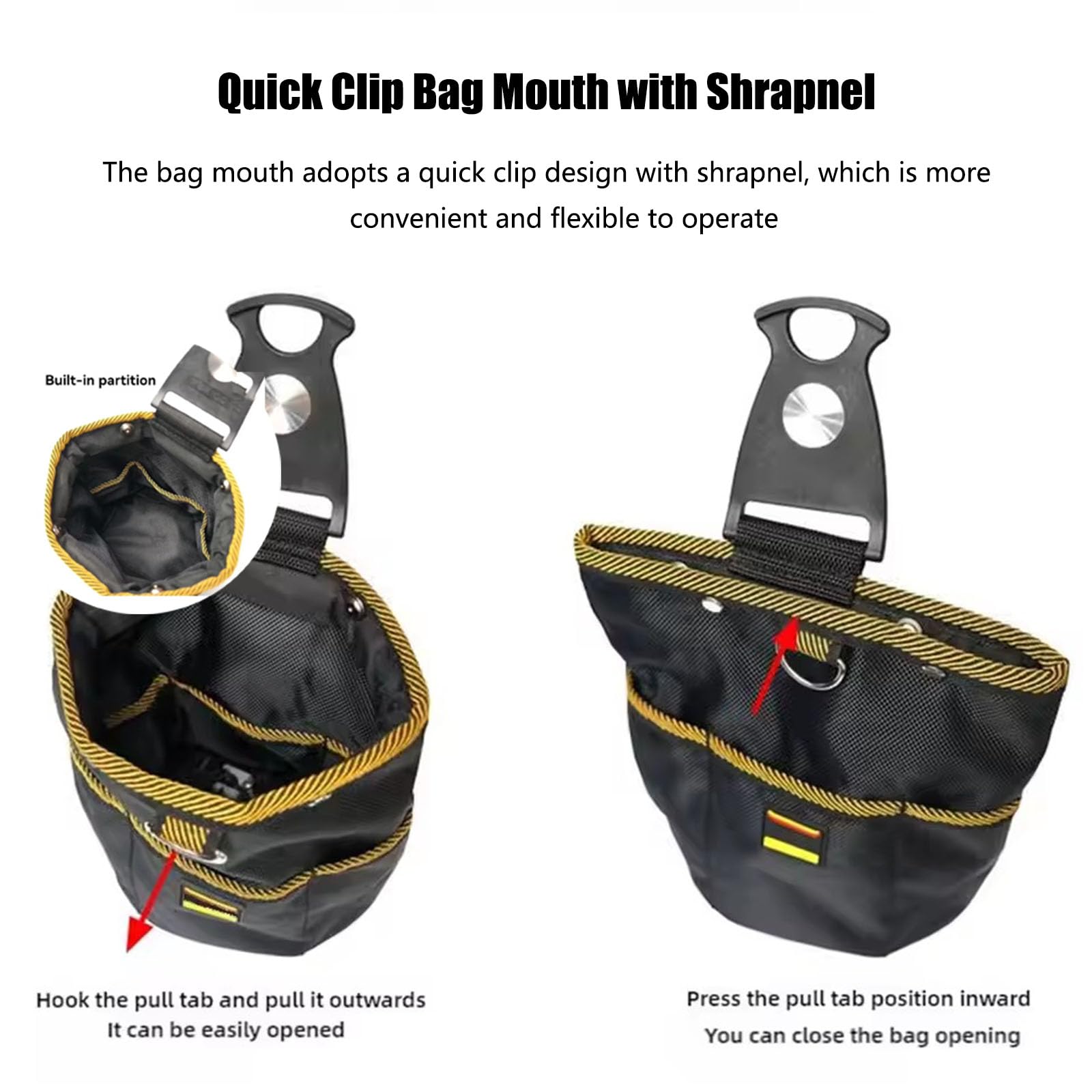 Bolsa De Herramientas Para Clavos Y Tornillos Con Clip Para Cinturón, Bolsa Organizadora Para Herramientas De Clavos De Rápida Colocación, Bolsa De Almacenamiento Para Tornillos Y Clavos Con Hebilla,A