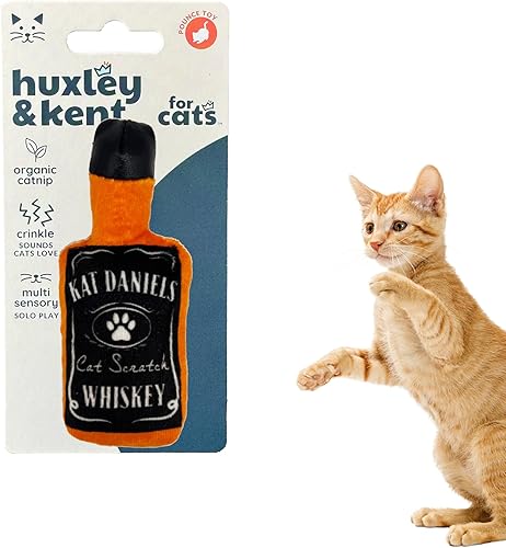 Huxley & Kent Juguete de peluche para gato - Juguete interactivo de hierba gatera para gatos y gatitos - Juguete suave para gatito con arrugas y