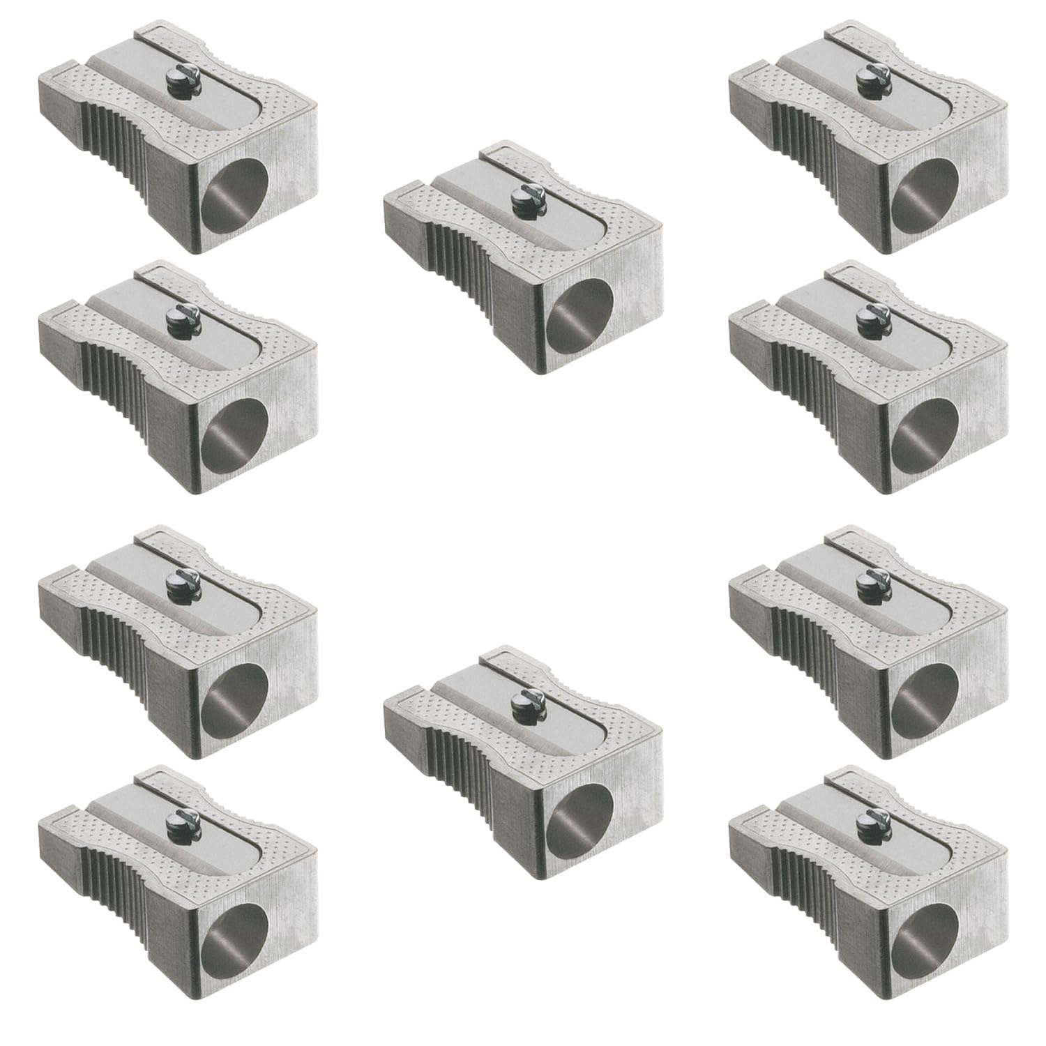 Set 6 Temperamatite In Metallo – 3 A Foro Singolo E 3 A Doppio Foro – Portatili E Leggeri – Per Adulti E Disegno Tecnico
