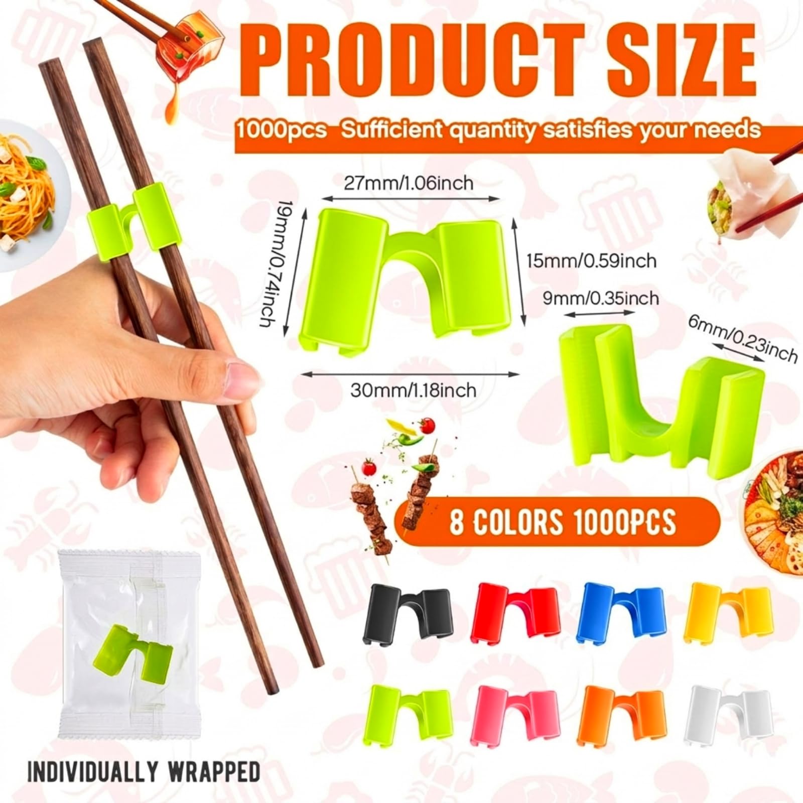 1000 Pcs Reusable Chopsticks Helper Training Chopstick for Beginner — Amazon image 2