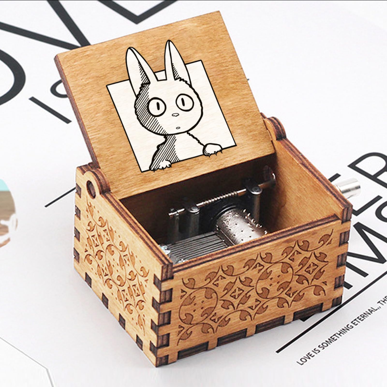 Amazon.co.jp: 木製 オルゴール 面白い ぼうっとしている 猫 ねこ