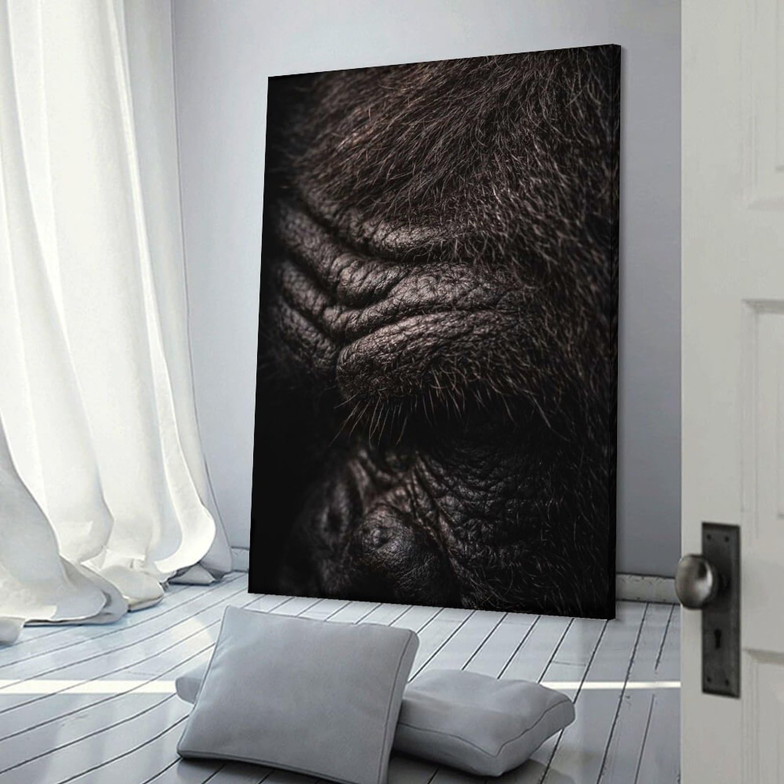 Close-up of Gorilla Fur And Skin Room Decor Wall Art, 12x18inch(30x45cm), for Entrance Walls, Hall Decor Or Foyers, A Neat Decor Update for Hallways