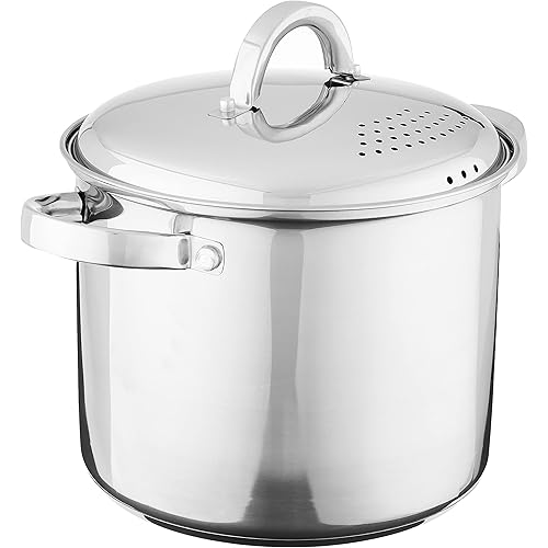 Oster Sangerfield Stainless Steel Cookware 5-Quart Pasta Pot w/Steamer & Strainer Lid