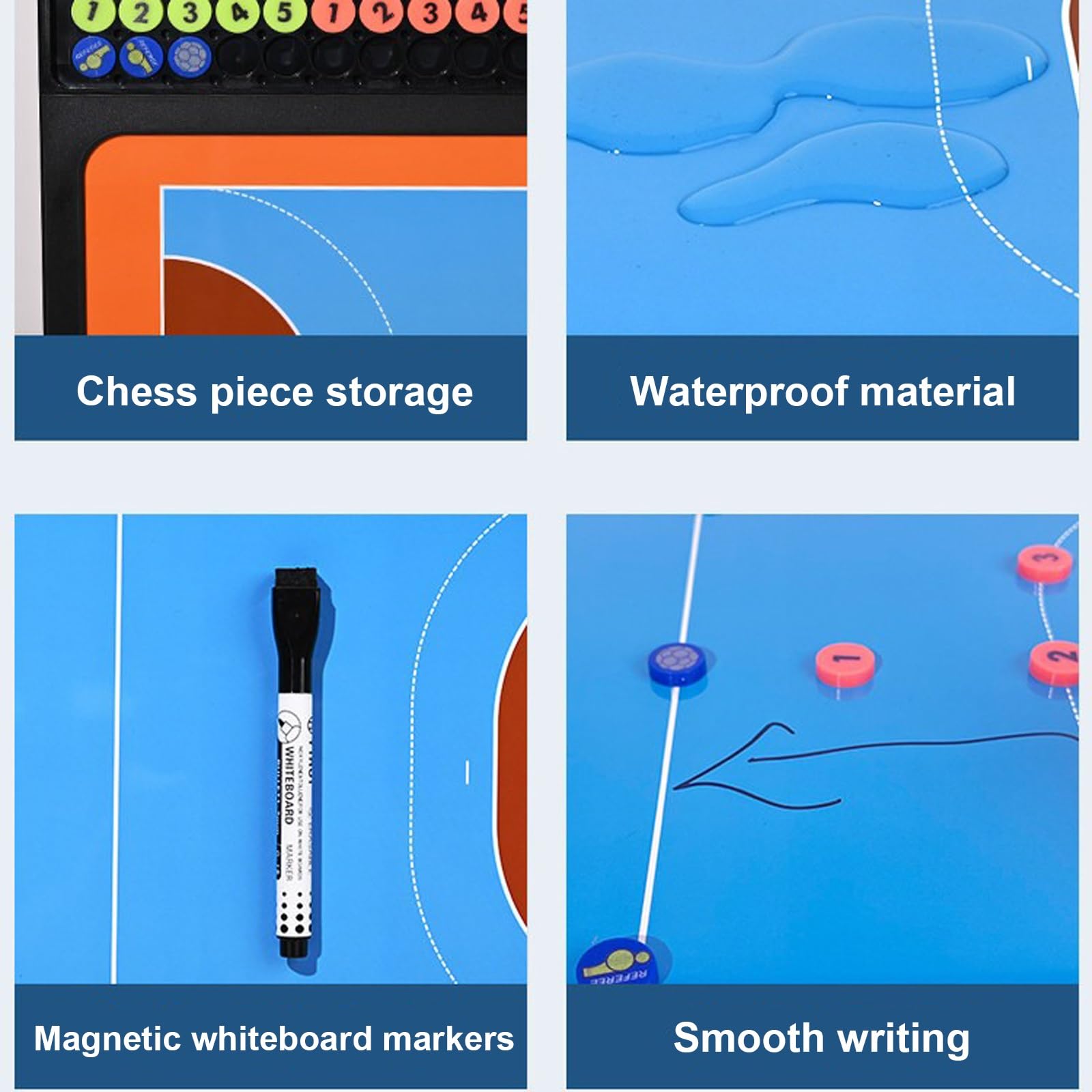 Lavagnetta Pallamano, Appunti per Istruttore di Pallavolo, Materiale Resistente, Elegante e Pratica, Facile da Trasportare, con Comodo Vano Porta-penne