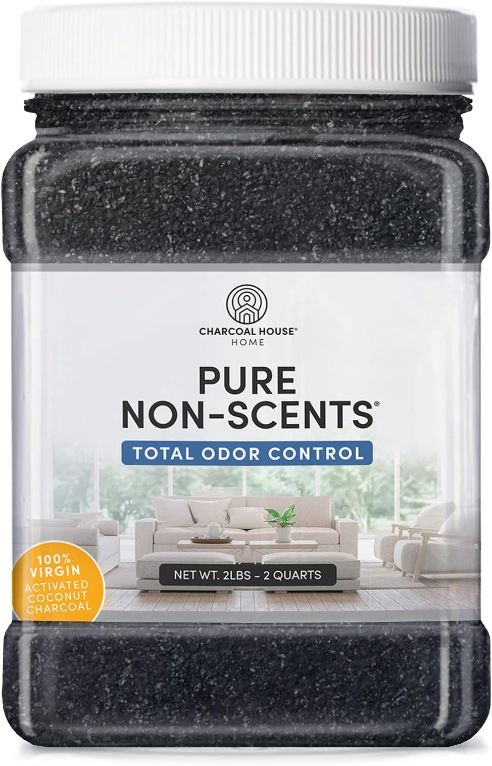 Pure Non Scents® Granular Coconut Shell Activated Charcoal - Non Toxic Odor Absorber & Eliminator for Home, Car, Shoes, Closet, Fridge, & More - Safe Deodorizer for Bad Odors - Unscented, 2lbs