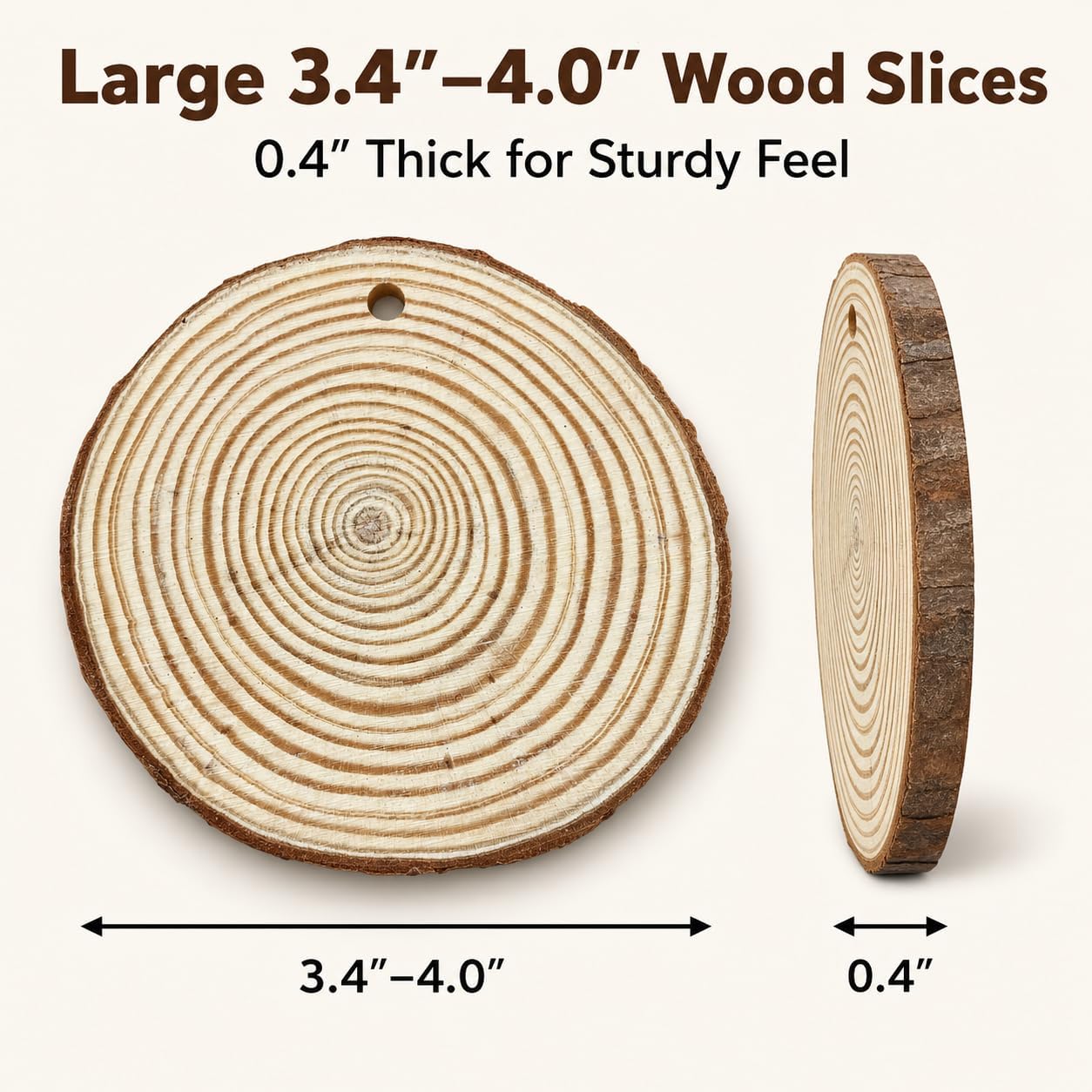 30 Pcs 3.4-4.0 inch Wood Slices,Wood Circles,Wood Rounds for Crafts,Wooden Ornaments to Paint,Christmas Ornaments (30pcs Fridge Magnets)