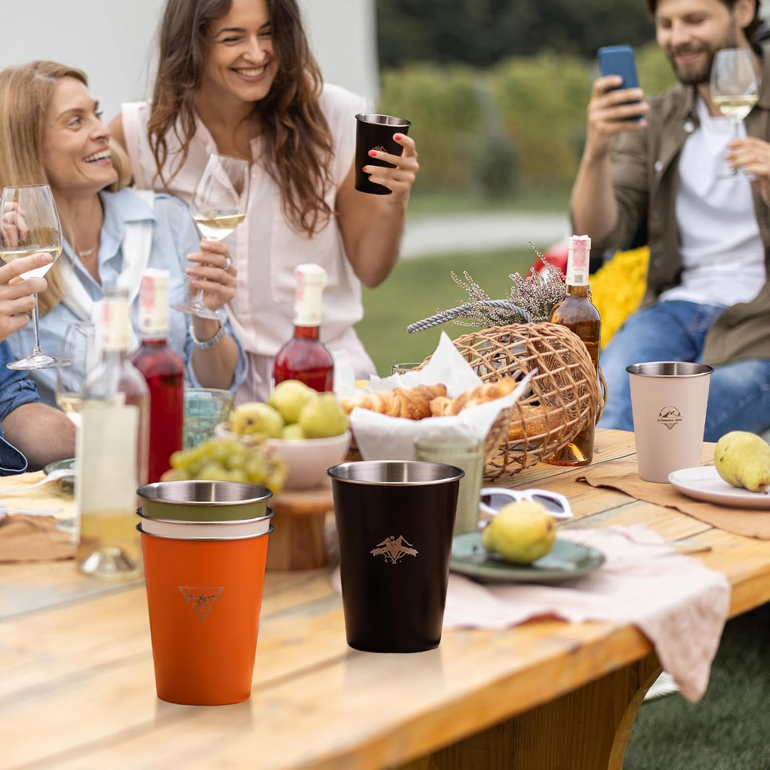 4pcs 12oz Camping Cup Set Stainless Steel Outdoor Water Cup, Suitable For Picnicking, Hiking, Fishing, Surfing, Durable And Lightweight Camping Picnic Cup - Image 7