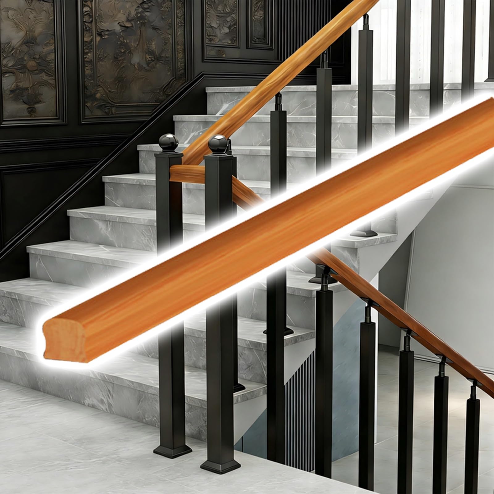 Poteaux de balustre noirs avec pivots orientables et kit de vis complet pour porche