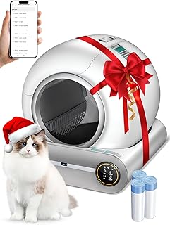 Automatic Litter Box, Upgraded Robot Self Cleaning Litter Box for Multiple Cats, 65L+9L Extra Large, Features Negative ion...
