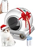 Automatic Litter Box, Upgraded Robot Self Cleaning Litter Box for Multiple Cats, 65L+9L Extra Large, Features Negative ion Sterilization and Deodorization, APP Control, 3 Rolls Litter Bag Liners