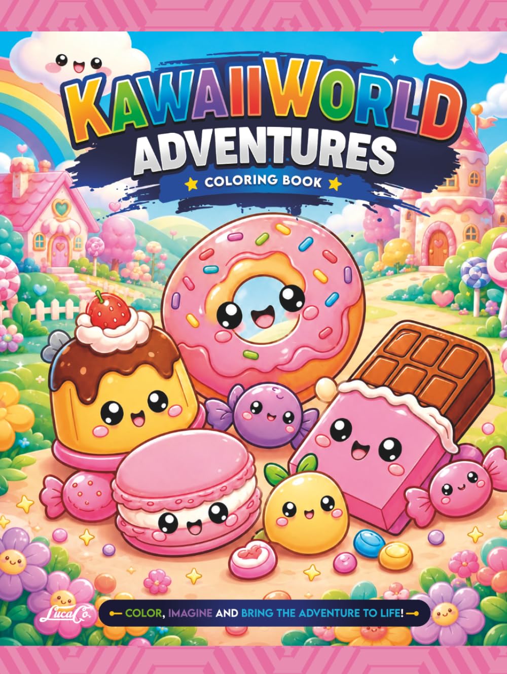 Kawaii World Adventures Coloring Book: Cute and Adorable Kawaii Characters for Creative Coloring Fun