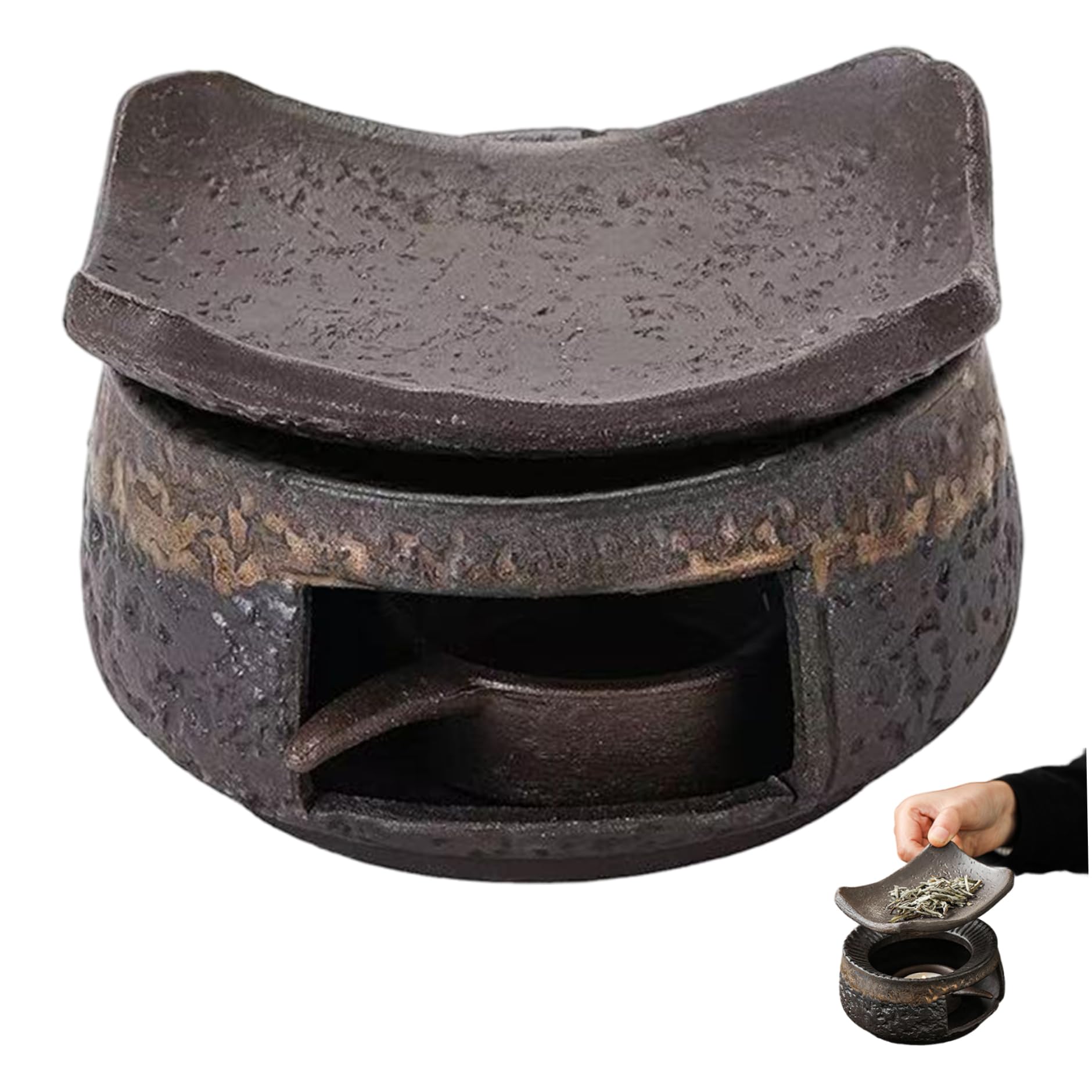 Aetherize Herb Burner, Ceramic Aromatherapy Burner, Handcrafted Tealight Wax Warmer for Home, Office, Tealight Wax Warmer Herb