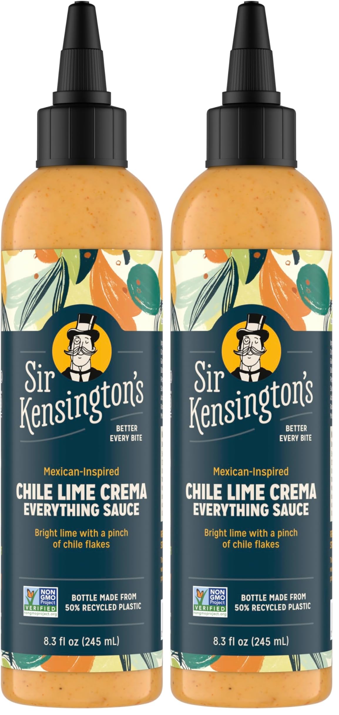 Sir Kensington's Everything Sauce Chile Lime Crema Dressing Dip and Drizzle Keto Diet & Paleo Diet Certified Dairy Free Gluten Free Non- GMO Project Verified Shelf-Stable 8.3 oz (Pack of 2)