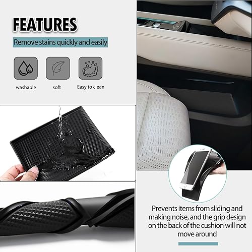 Miniatura 10 de SHAOHAO Alfombrillas con ranura para puerta de auto Hyundai Santa Cruz 2023 2024, accesorios para Hyundai Santa Cruz 2023 2024, almohadilla de