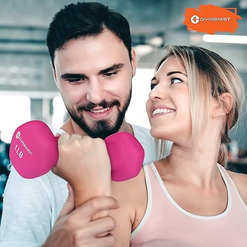 Miniatura 7 de Par de mancuernas Gymenist, Juego de 2 mancuernas suaves, antideslizantes, cubiertas de neopreno