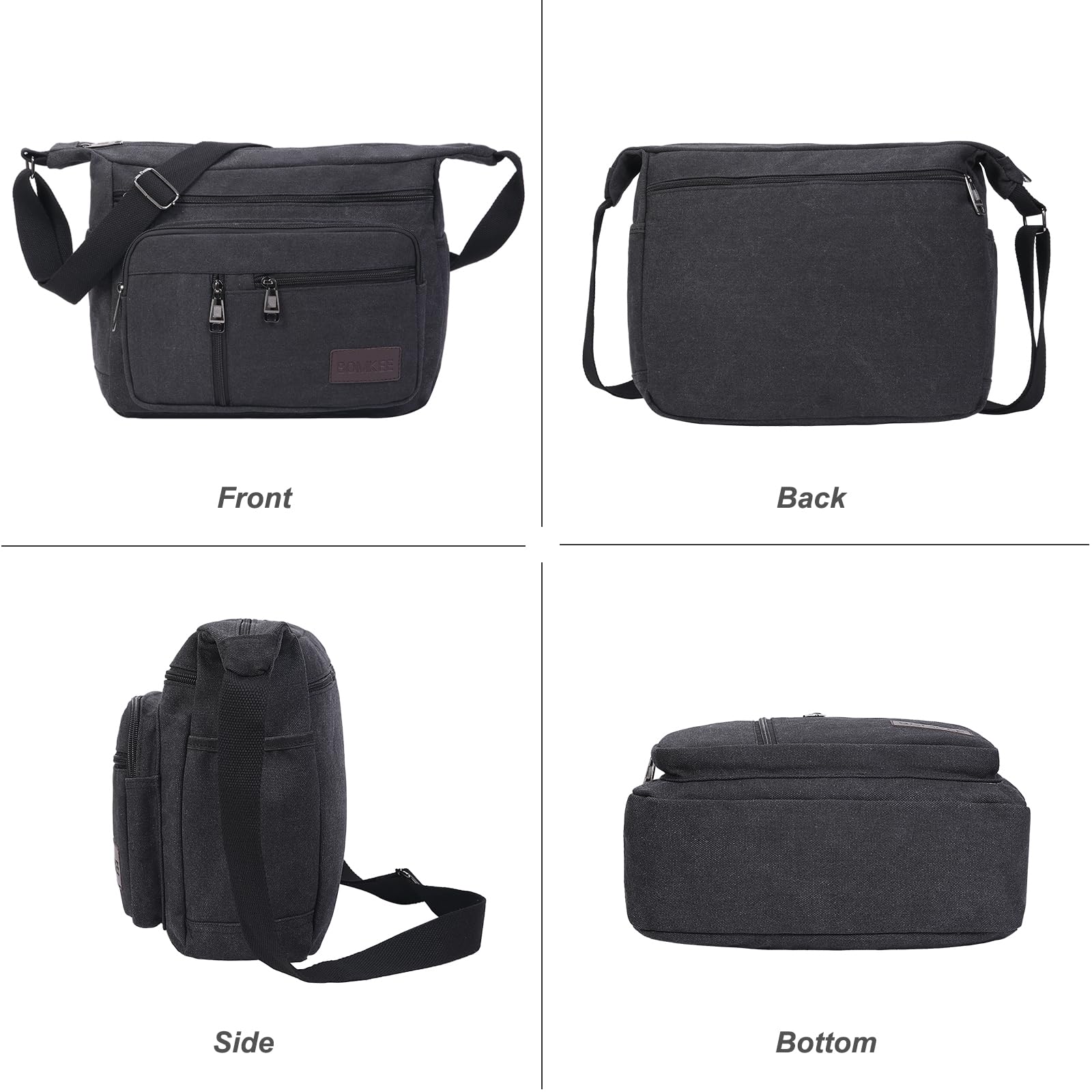 Toile Sacs à Bandoulière, Sacoche Homme Bandouliere Messenger Bag pour Voyage Travail école