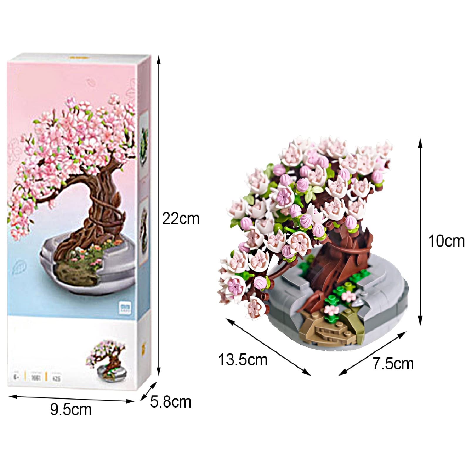 Tirff Sakura Albero Casa Blocchi da Costruzione, Set di 2200 Pezzi per Costruire una Casa sugli Alberi, Set di Costruzione Botanico Sakura per Adulti, Non Compatibile con Lego