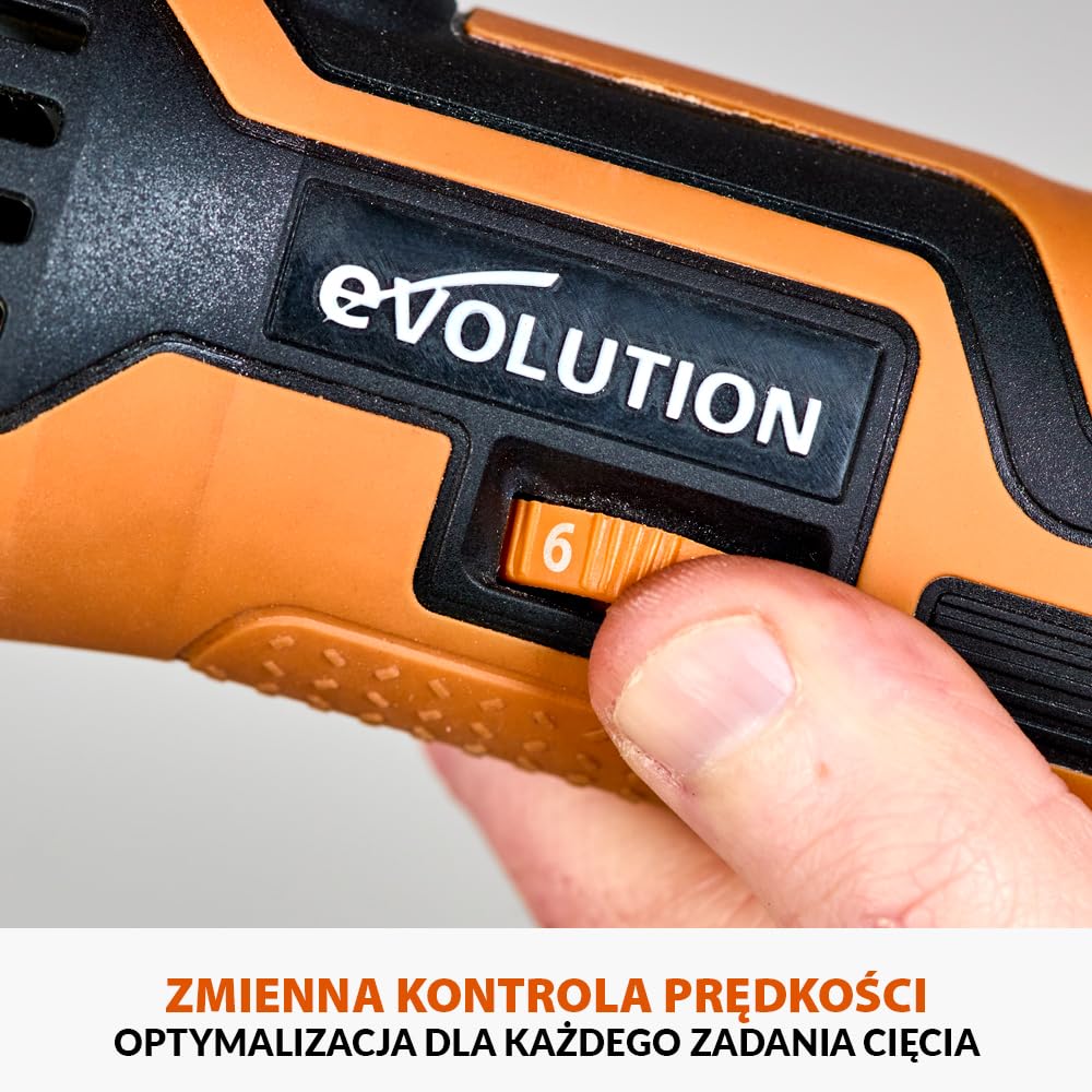 Evolution Power Tools R18MLT-Li Akumulatorowe narzędzie wielofunkcyjne 18 V uniwersalne i wielomateriałowe do cięcia, kształtowania, skrobania i szlifowania, akumulator nie wchodzi w skład zestawu