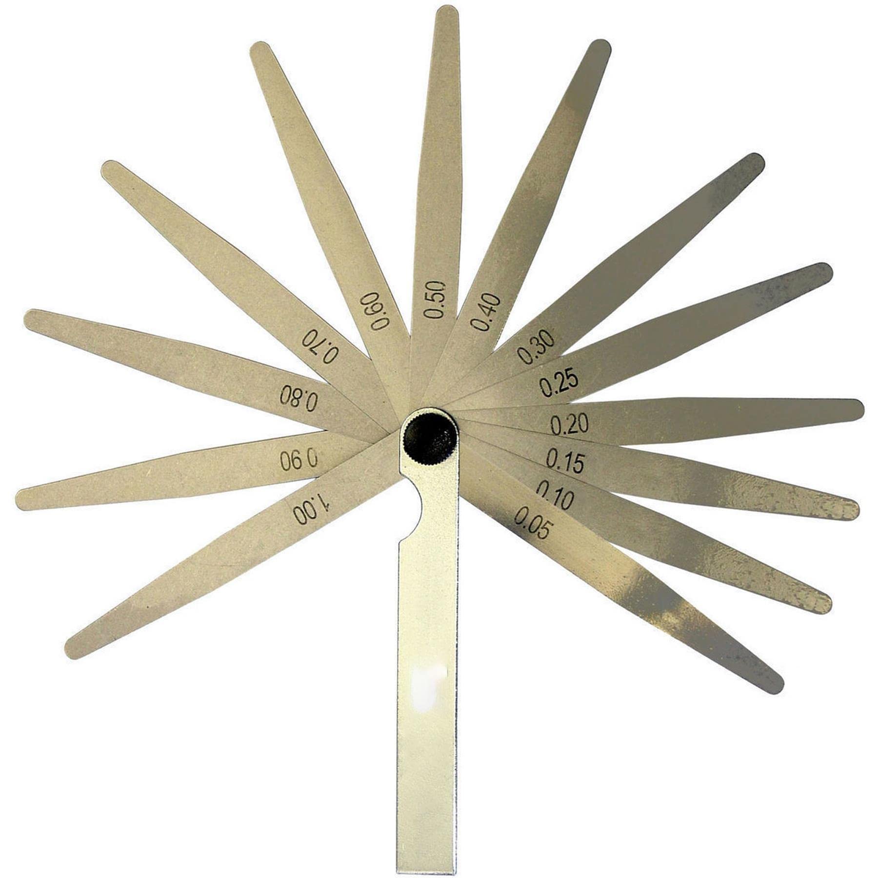 Dapetz ®13 Blades Feeler Gauge Universal Stainless Steel 0.05 To 1.0mm Imperial/metric For Measuring Gap Width Thickness Widely Used For Guitar, Spark Plug,and Valve Adjustment