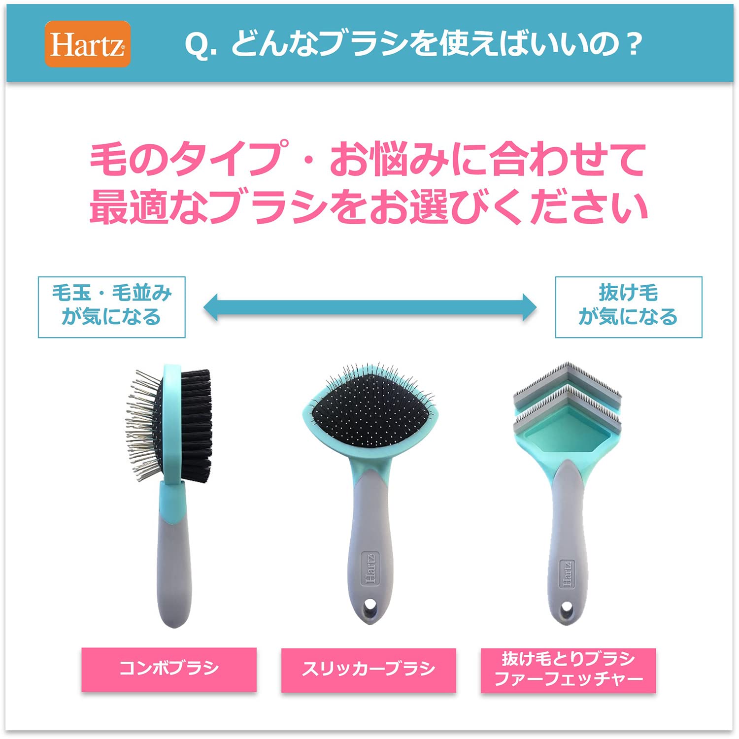 Amazon | スリッカーブラシ 犬猫用もつれほぐしブラシ | ハーツ(Hartz