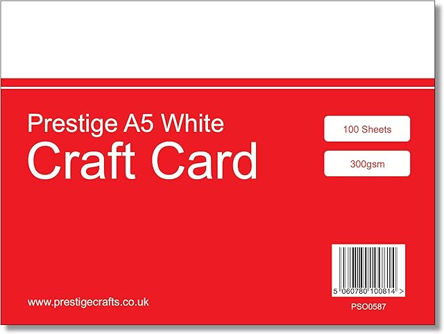 Prestige A5 White 300gsm Craft Printing Card Pack x 100 Sheets