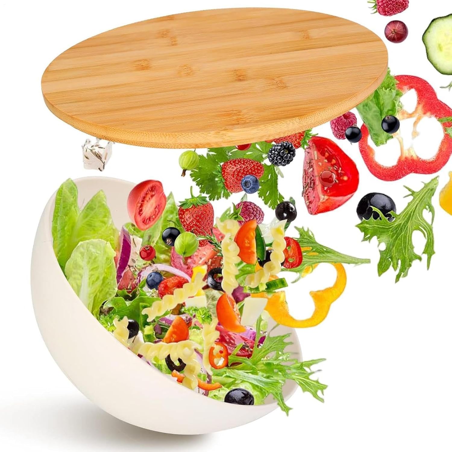 Serving Bowl with Lid | Stackable for Preparation, Containers for Fruits, Cereals Bread Vegetables Soup Food Kitchen