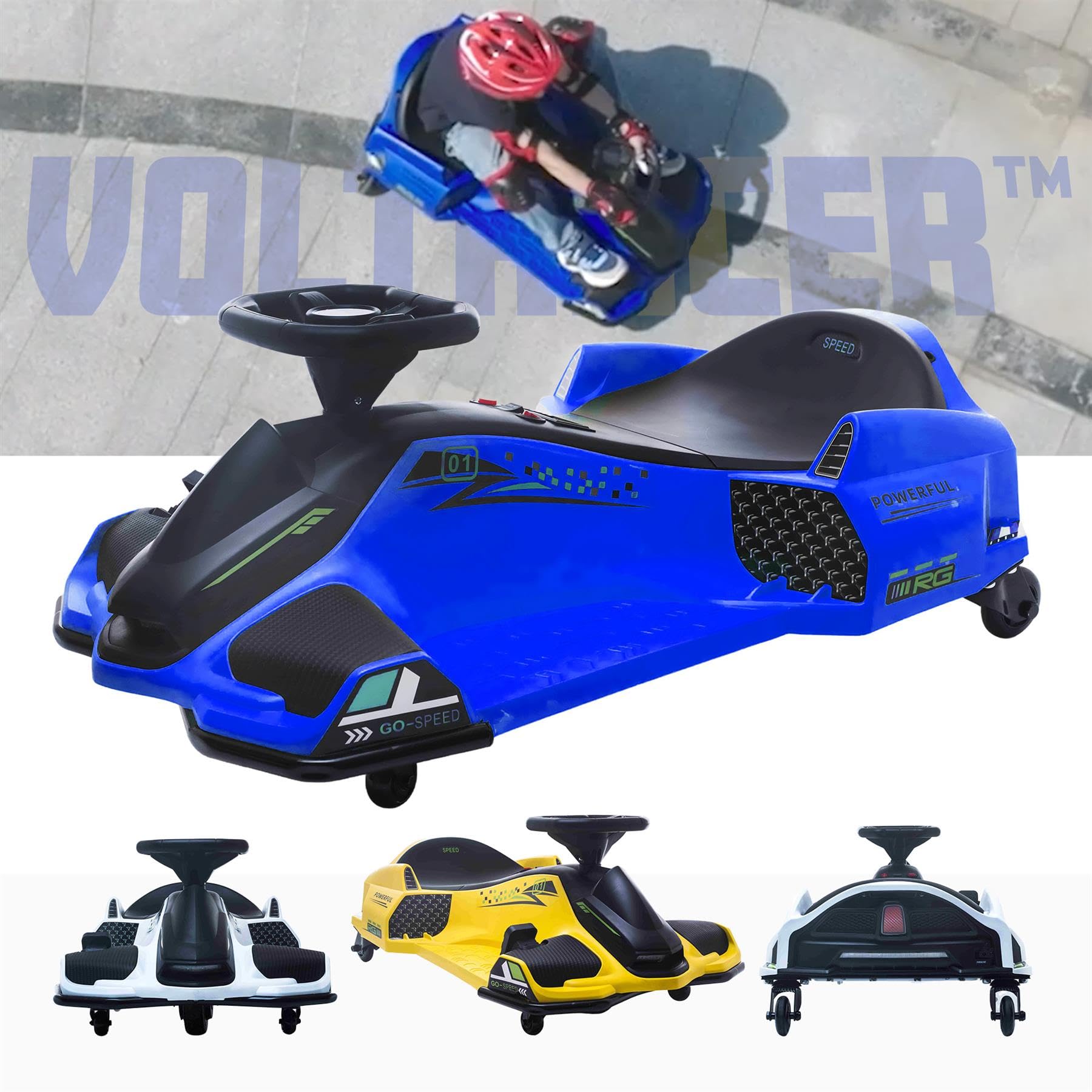 Riiroo 24v Kids Drift Kart 2022 With Brushless Motor Lights